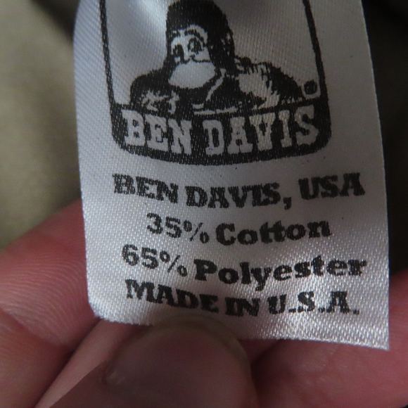 Ben Davis Khaki Work Shirt 1/2 Zip Size M Vintage Skate Work made in usa NWT - Picture 5 of 6
